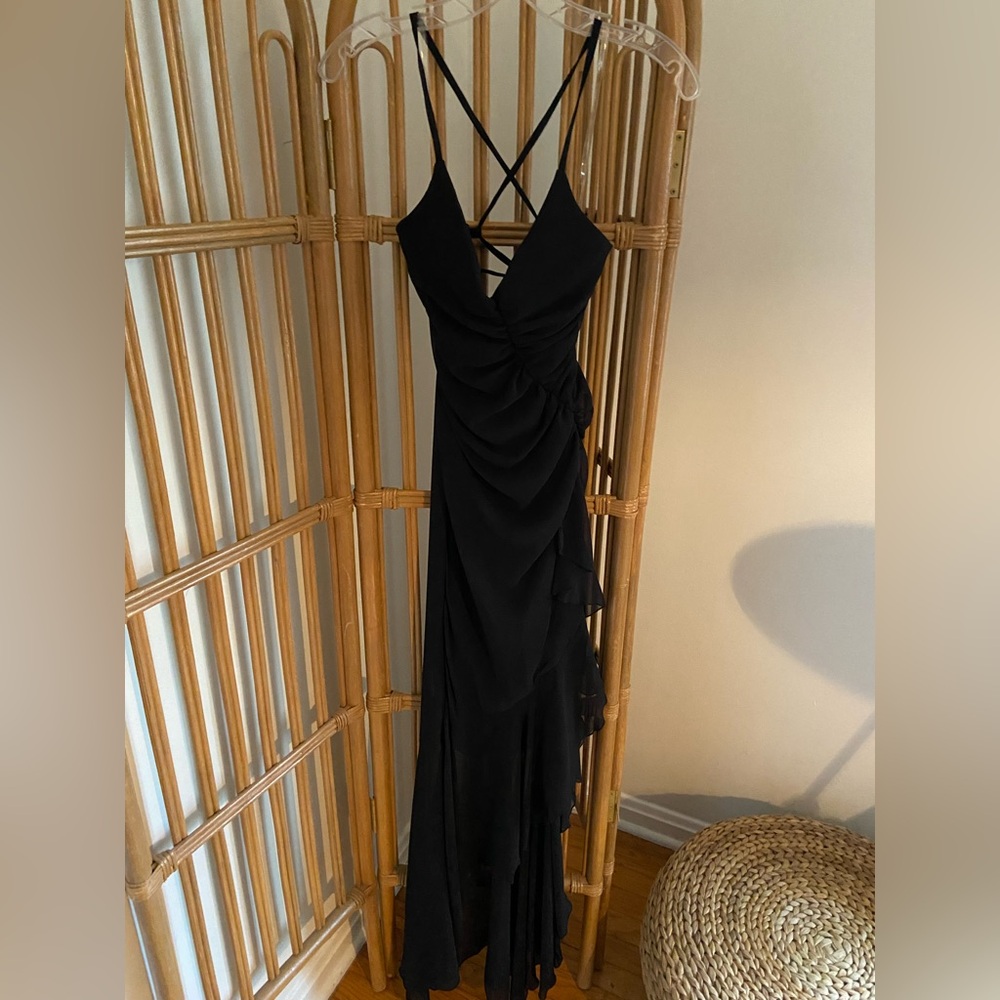 Chic Asymmetrical Black Dress